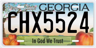 GA license plate CHX5524