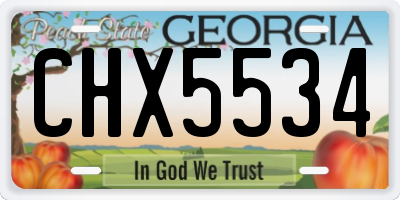 GA license plate CHX5534