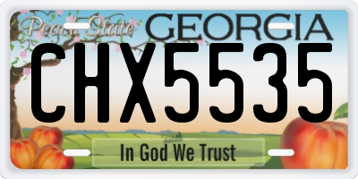 GA license plate CHX5535