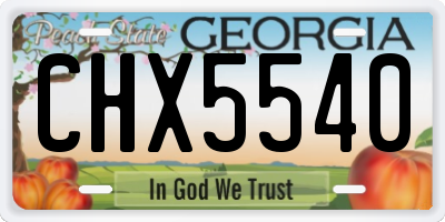 GA license plate CHX5540