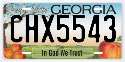 GA license plate CHX5543