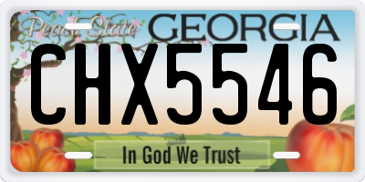 GA license plate CHX5546