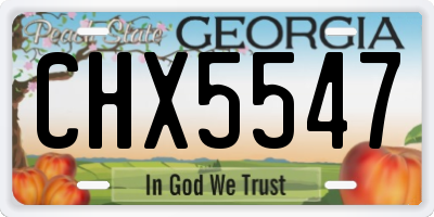 GA license plate CHX5547