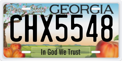 GA license plate CHX5548