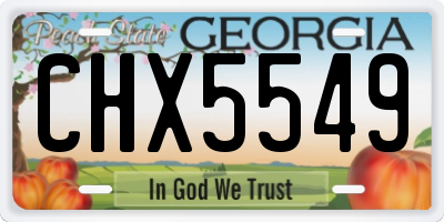 GA license plate CHX5549