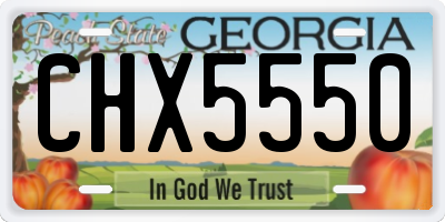 GA license plate CHX5550