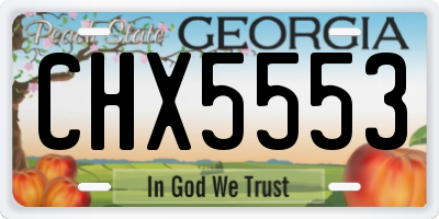 GA license plate CHX5553