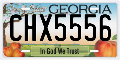 GA license plate CHX5556