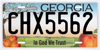 GA license plate CHX5562
