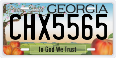 GA license plate CHX5565