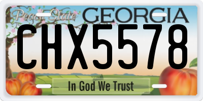 GA license plate CHX5578