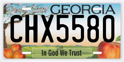 GA license plate CHX5580