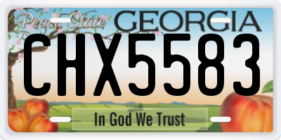 GA license plate CHX5583