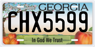 GA license plate CHX5599