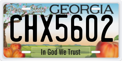 GA license plate CHX5602