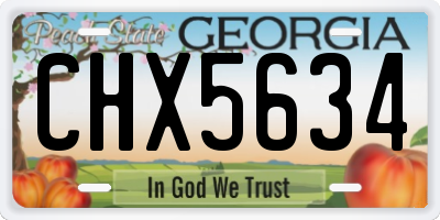 GA license plate CHX5634