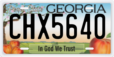 GA license plate CHX5640