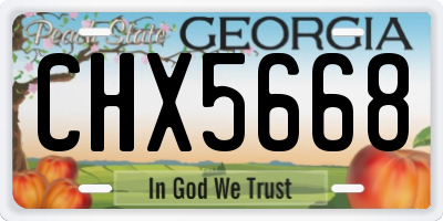 GA license plate CHX5668