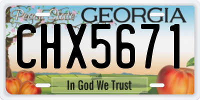 GA license plate CHX5671
