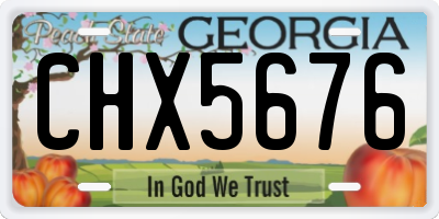 GA license plate CHX5676