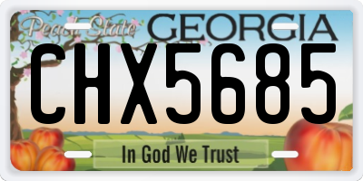 GA license plate CHX5685