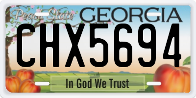 GA license plate CHX5694