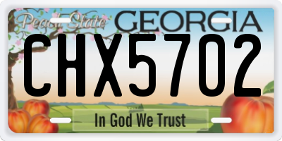 GA license plate CHX5702