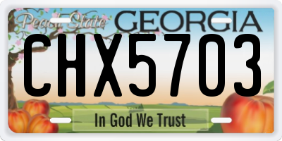 GA license plate CHX5703