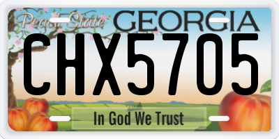 GA license plate CHX5705