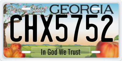 GA license plate CHX5752