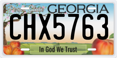 GA license plate CHX5763