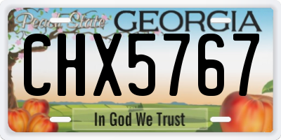GA license plate CHX5767