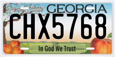 GA license plate CHX5768