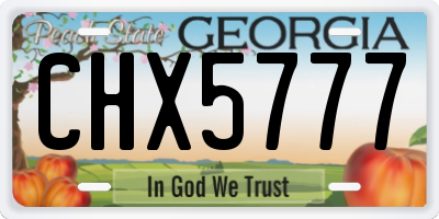 GA license plate CHX5777