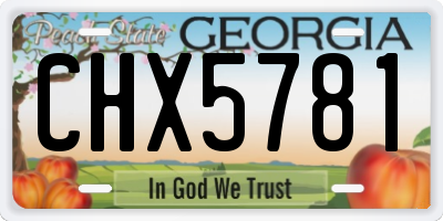 GA license plate CHX5781
