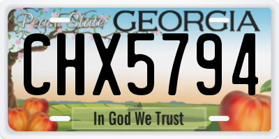 GA license plate CHX5794