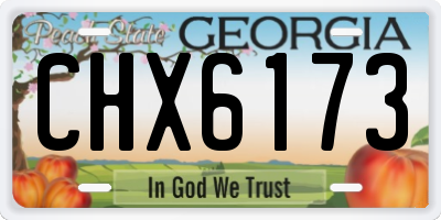 GA license plate CHX6173