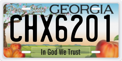 GA license plate CHX6201