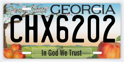 GA license plate CHX6202