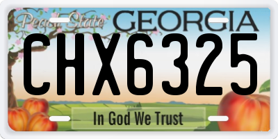 GA license plate CHX6325