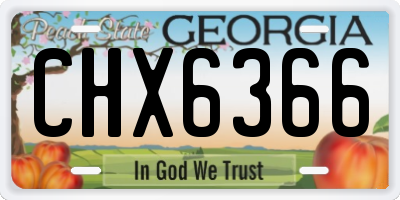 GA license plate CHX6366
