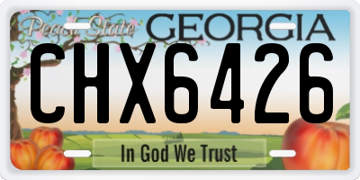 GA license plate CHX6426