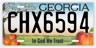 GA license plate CHX6594