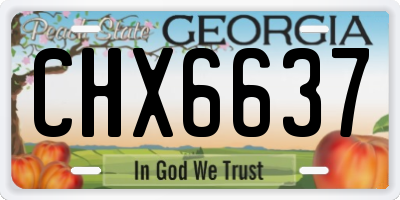 GA license plate CHX6637