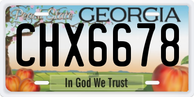 GA license plate CHX6678