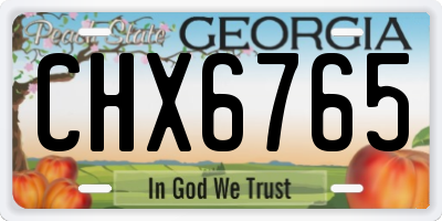 GA license plate CHX6765