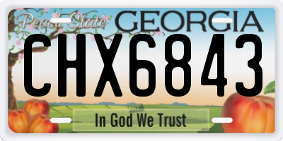 GA license plate CHX6843
