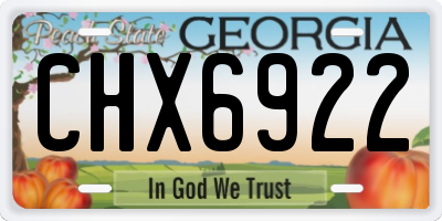 GA license plate CHX6922