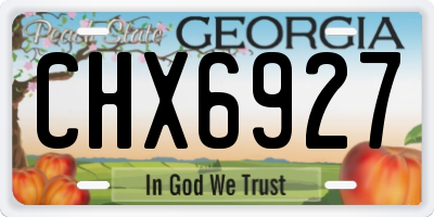 GA license plate CHX6927