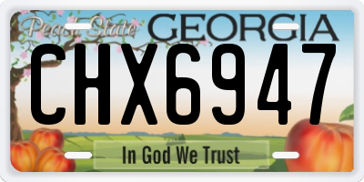 GA license plate CHX6947